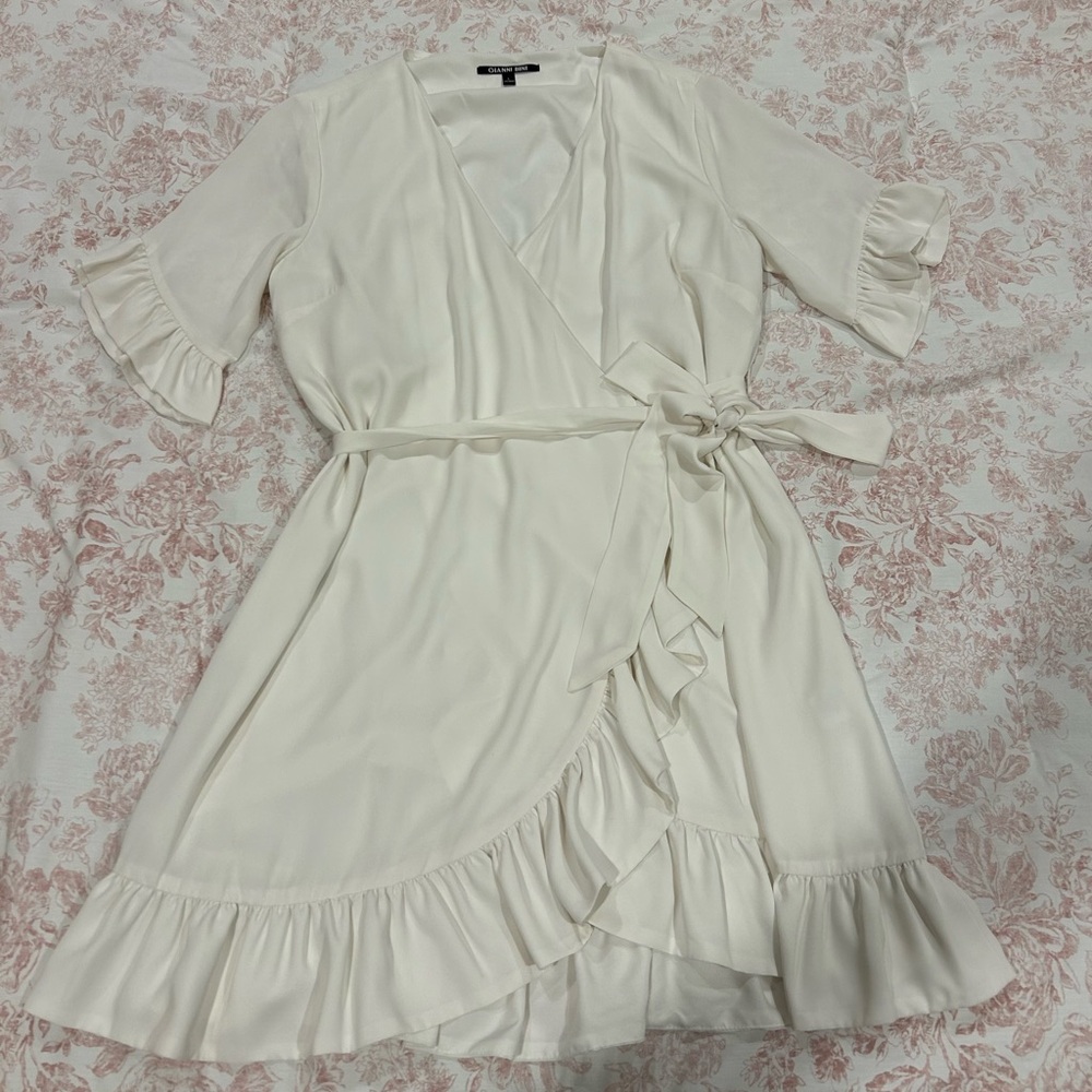Cream Wrap Dress
